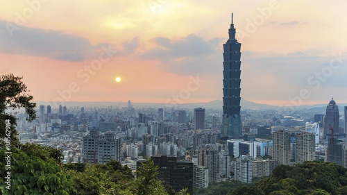 Sunset over Taipei, in Taiwan