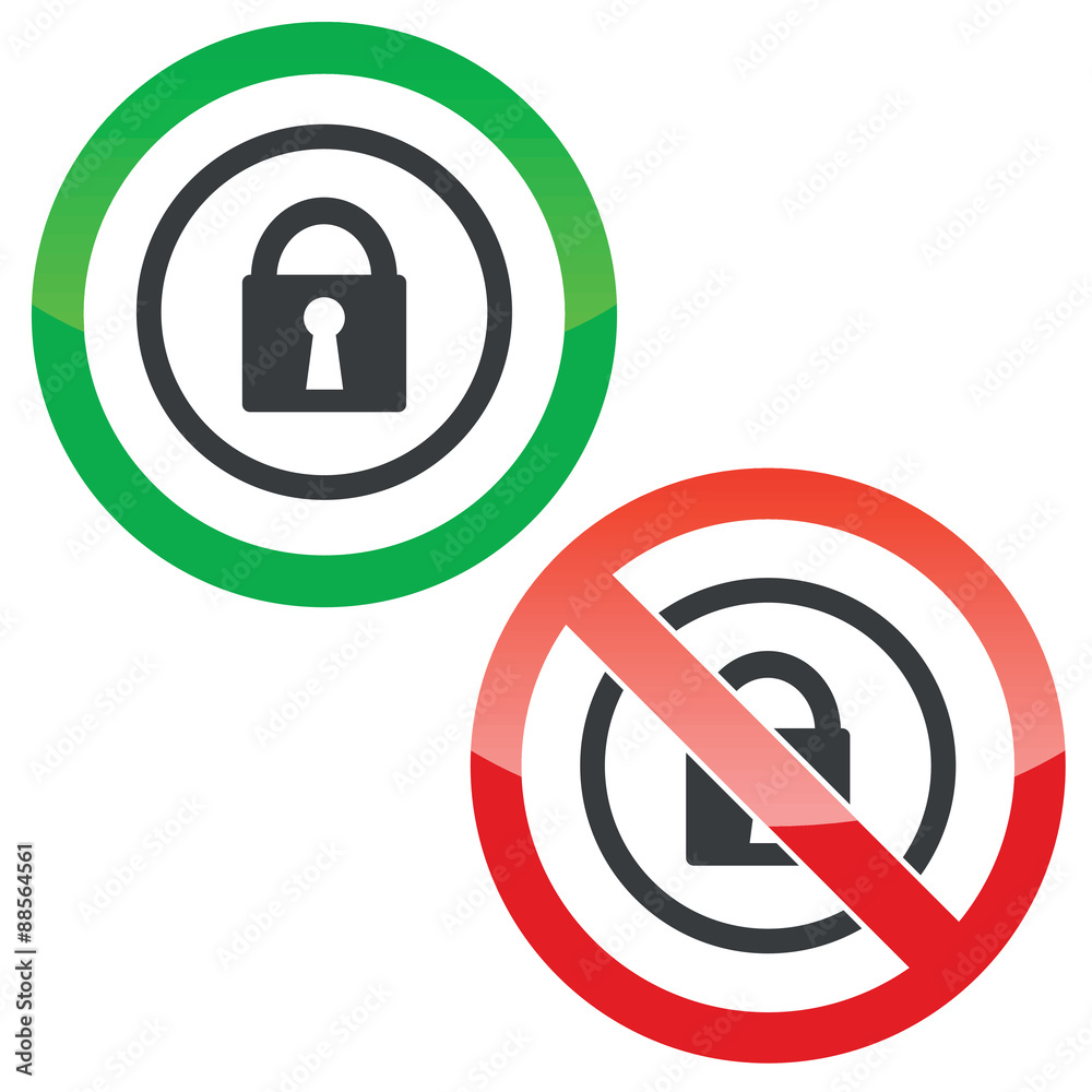 Locked permission signs Locked permission signs