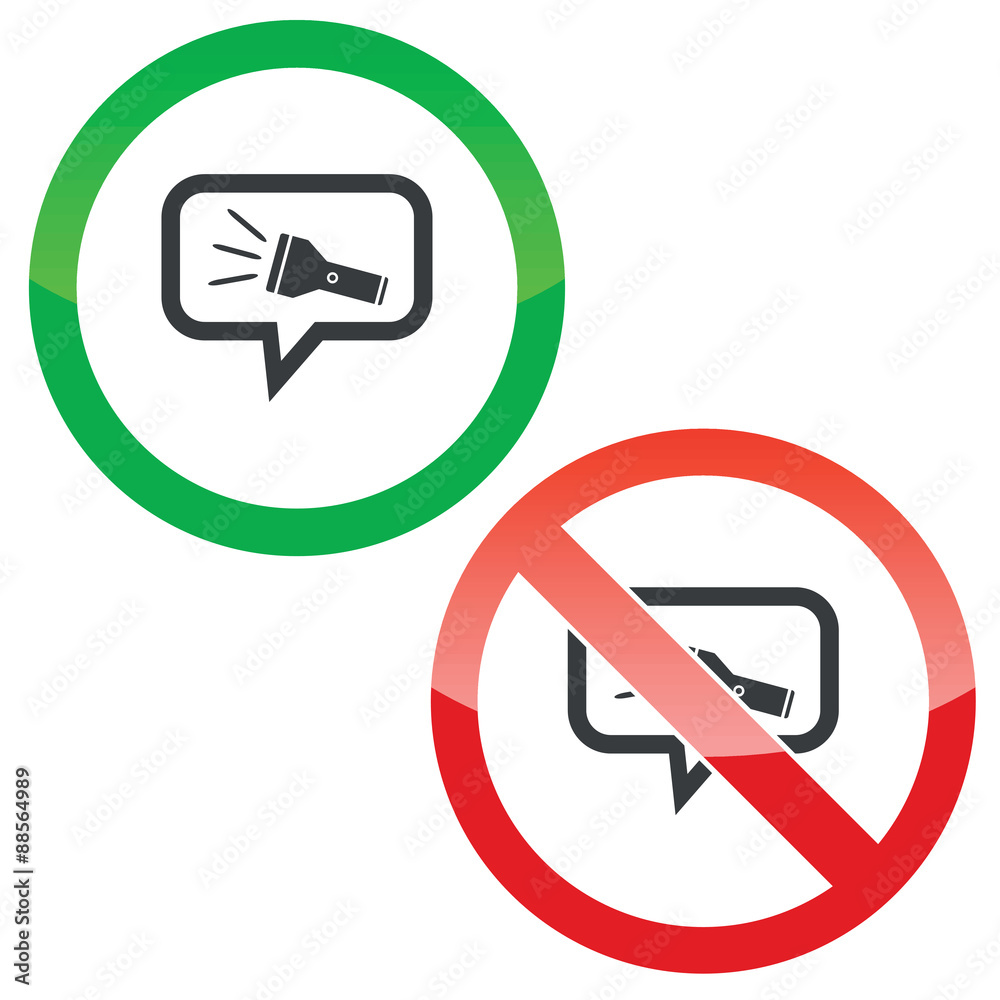 Flashlight message permission signs Flashlight message permission signs