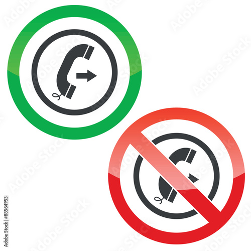 Outgoing call permission signs