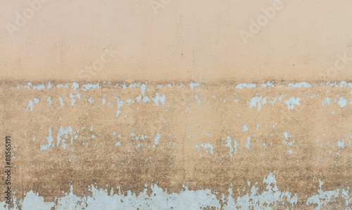 Water level stain pattern after flood on wall house