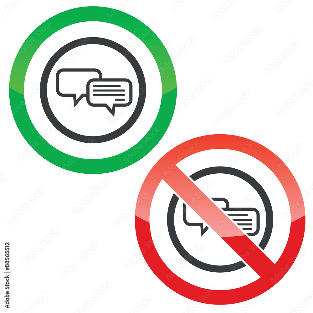Chatting permission signs Chatting permission signs