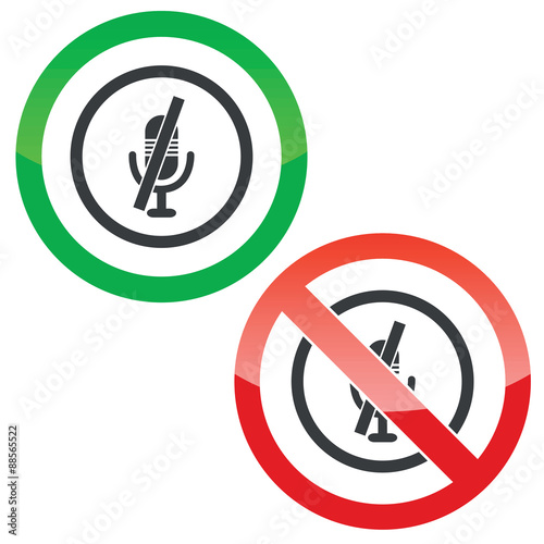 Muted microphone permission signs
