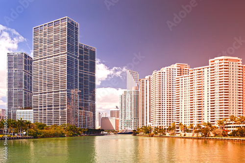 Miami Florida USA, famous travel destination, downtown modern  buildings on a beautiful summer day © FotoMak