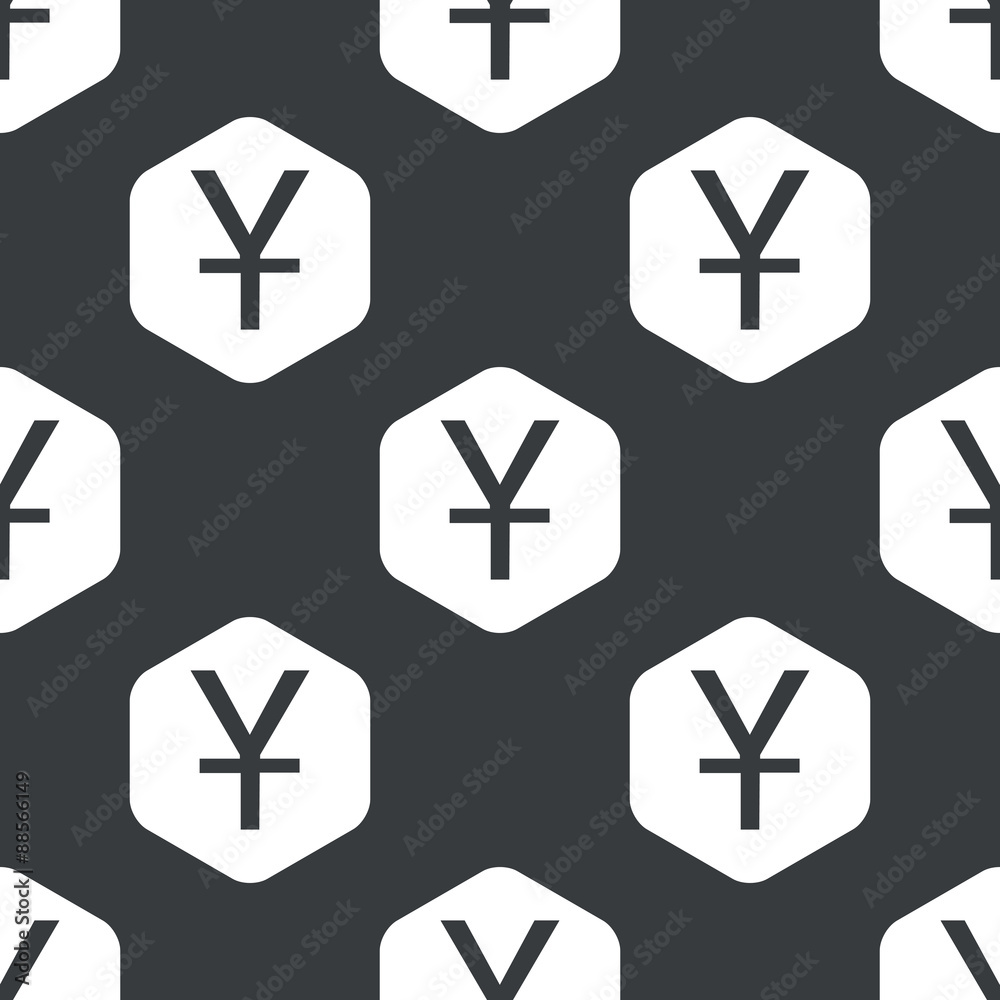 Obraz premium Black hexagon yen pattern