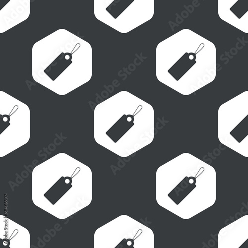 Black hexagon string tag pattern