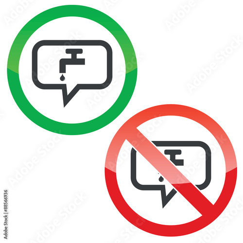 Water tap message permission signs