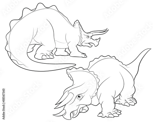 triceratops cartoon lineart