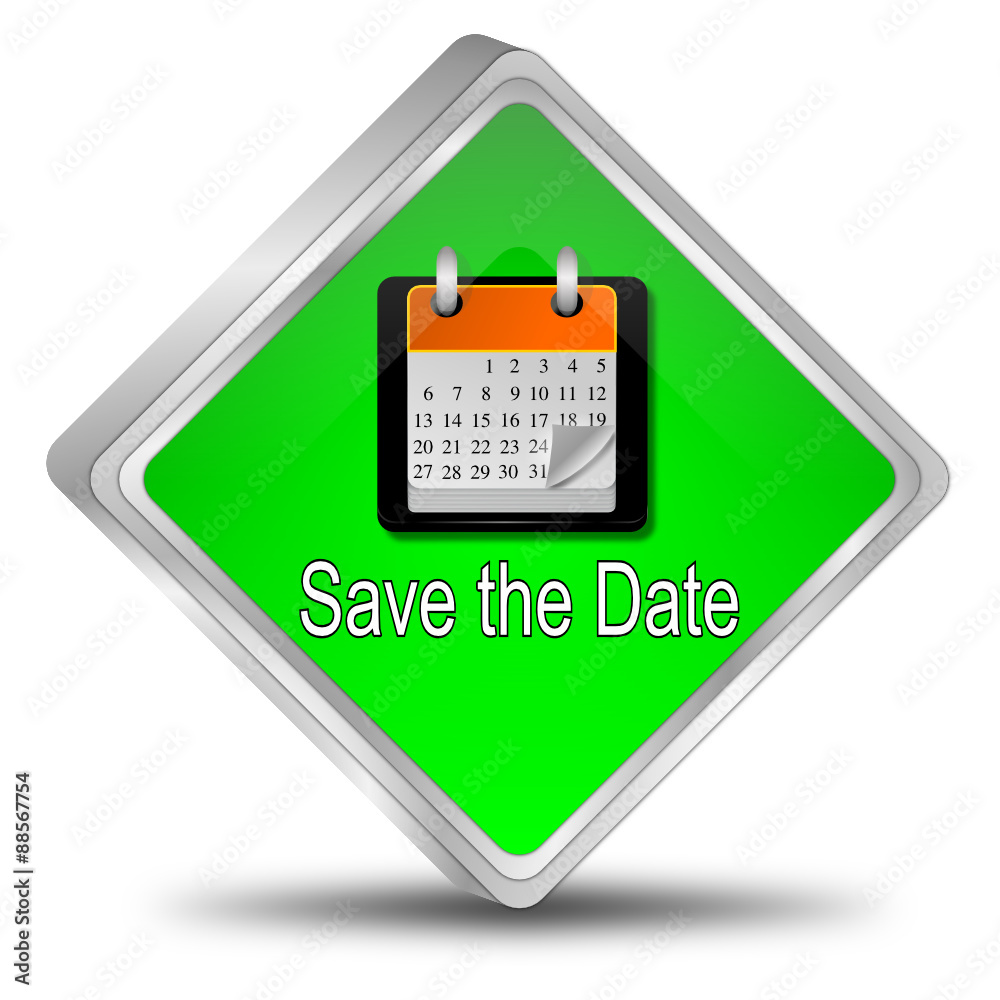 Naklejka premium Save the Date Button