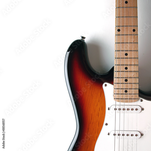 Photography Electric guitar on white background