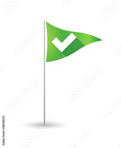 Golf flag with a check mark