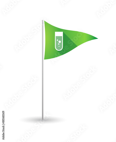 Golf flag with a chemical test tube