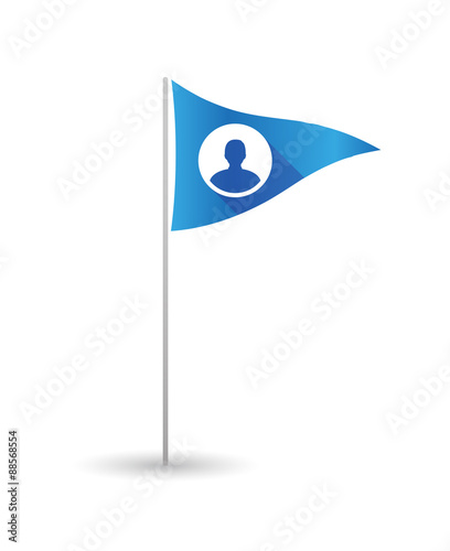 Golf flag with a male avatar