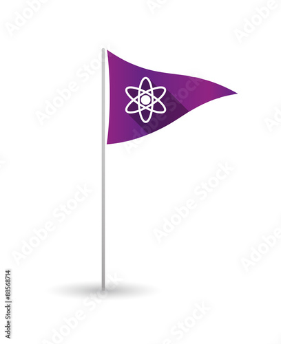 Golf flag with an atom