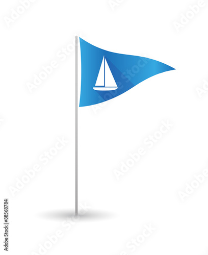 Golf flag with a ship