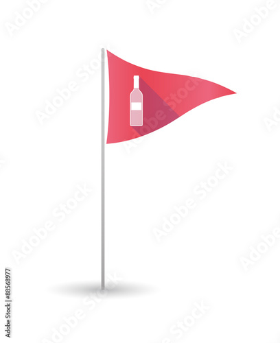 Golf flag with a bottle of wine