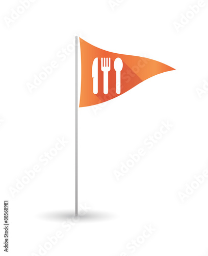 Golf flag with cutlery