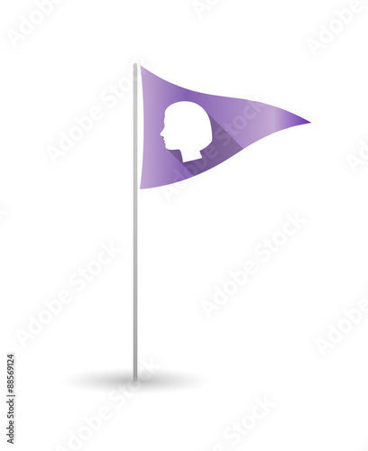 Golf flag with a female head