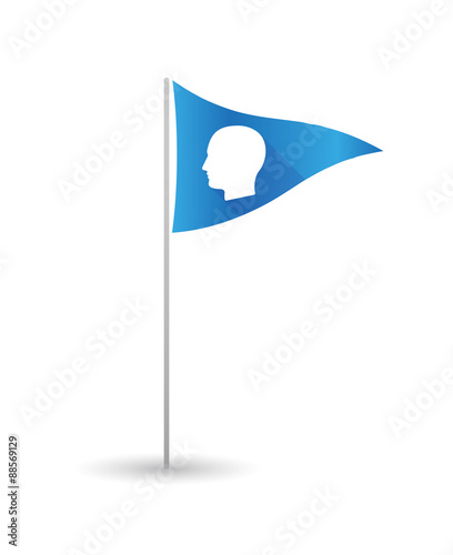 Golf flag with a male head
