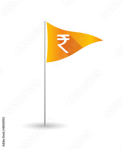 Golf flag with a rupee sign