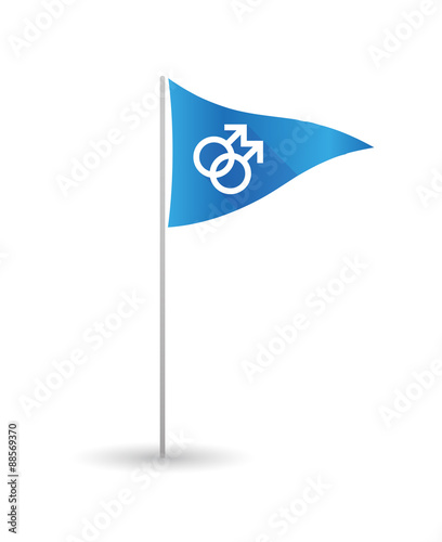 Golf flag with a gay sign