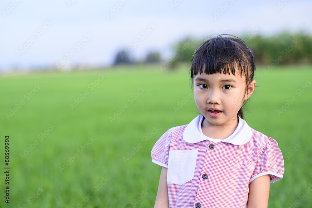 Little girl with school uniform Little girl with school uniform