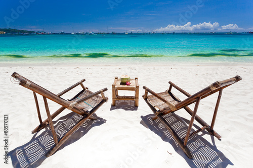 Tropical relax on white beach
