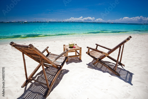 Tropical relax on white beach