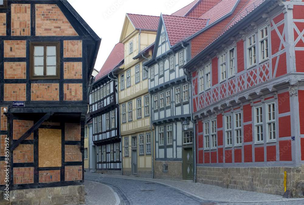Renovierte Fachwerkhäuser in Quedlinburg