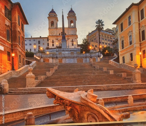 Canvas Print spanish square in rome