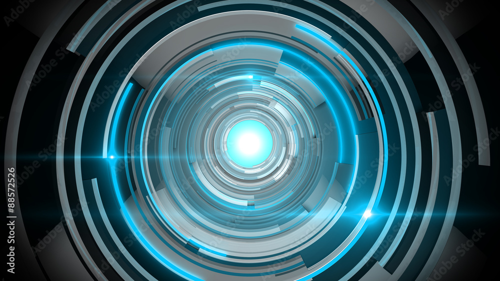 Fototapeta premium Circle Blue Technology