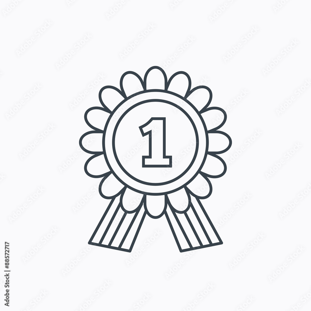 Gold medal award icon. First place sign. Gold medal award icon. First place sign.