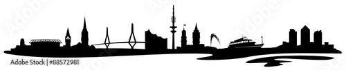 Skyline Hamburg mit Schiff