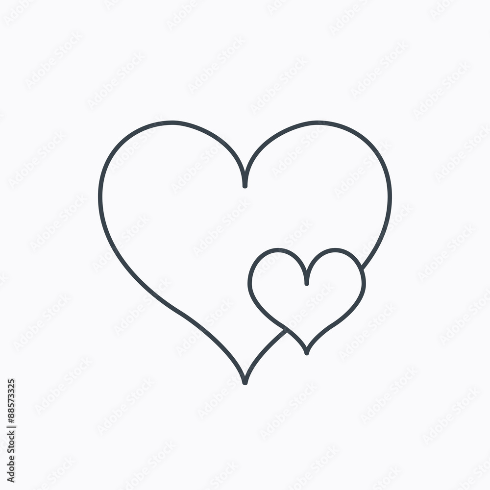 Love hearts icon. Lovers sign.