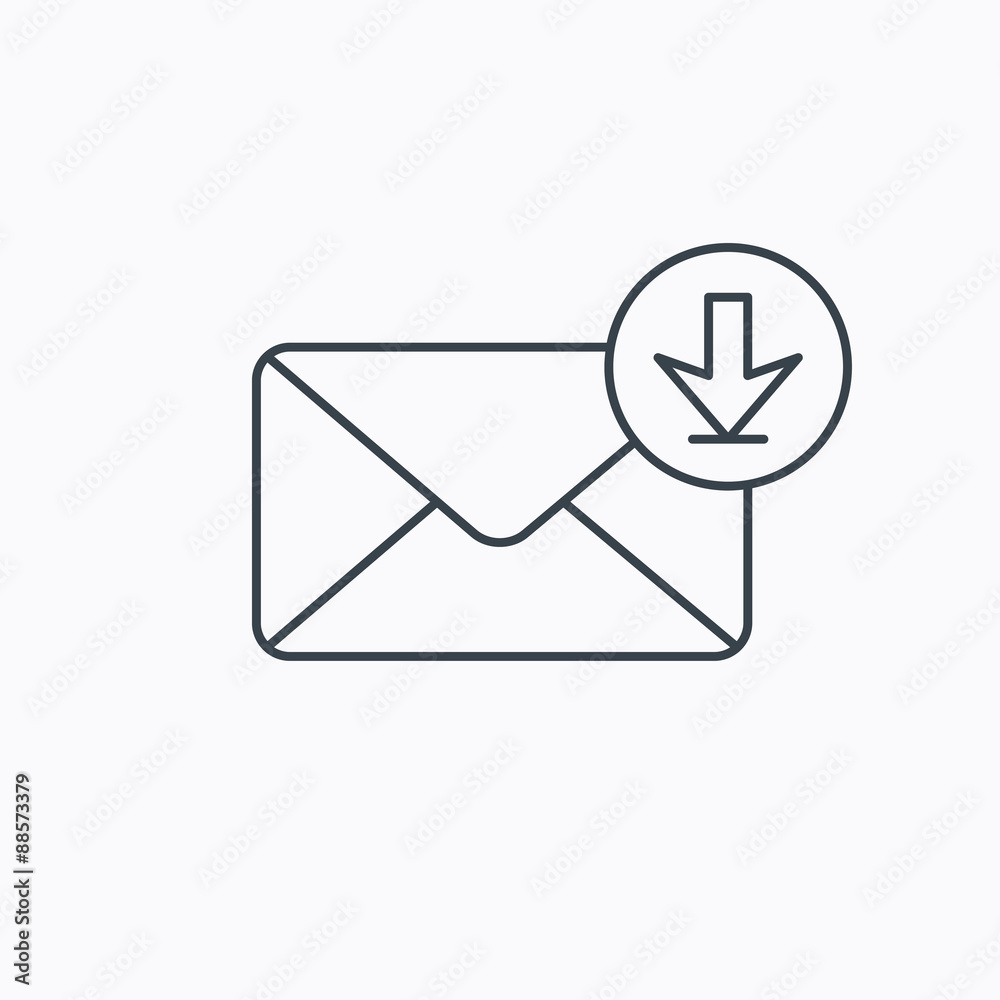 Mail inbox icon. Email message sign. Mail inbox icon. Email message sign.