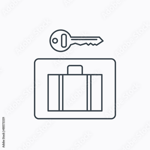 Luggage icon. Baggage security sign.