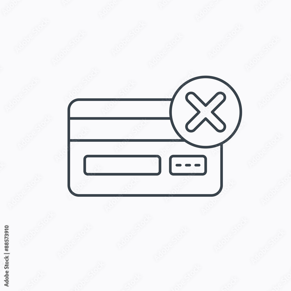 Remove credit card icon. Shopping sign. Remove credit card icon. Shopping sign.