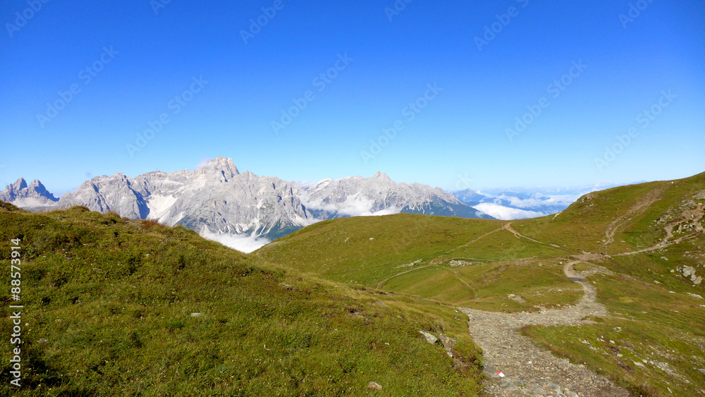 karnischer Höhenweg - Ausblick Sextner Dolomiten
