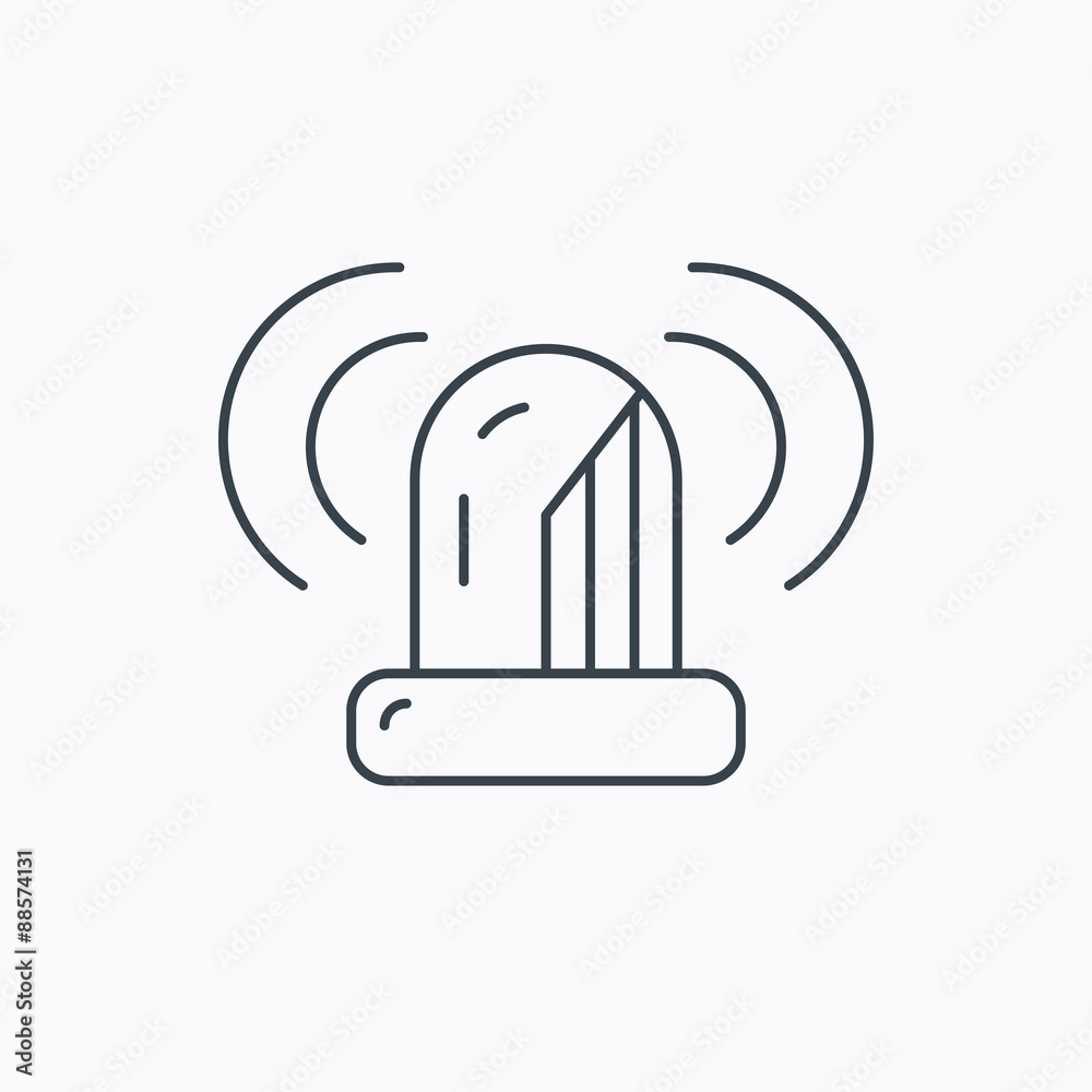Siren alarm icon. Alert flashing light sign. Siren alarm icon. Alert flashing light sign.