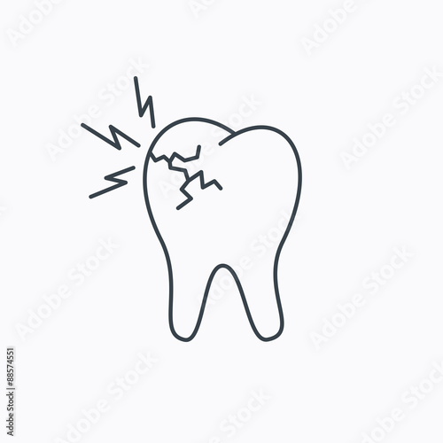 Toothache icon. Dental healthcare sign.