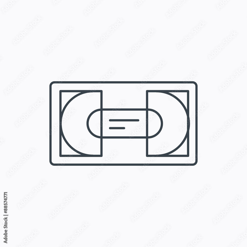 Video cassette icon. VHS tape sign. Video cassette icon. VHS tape sign.