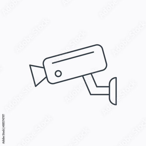 Video monitoring icon. Camera cctv sign.