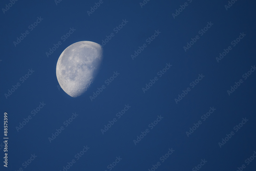 Waning gibbous during daytime