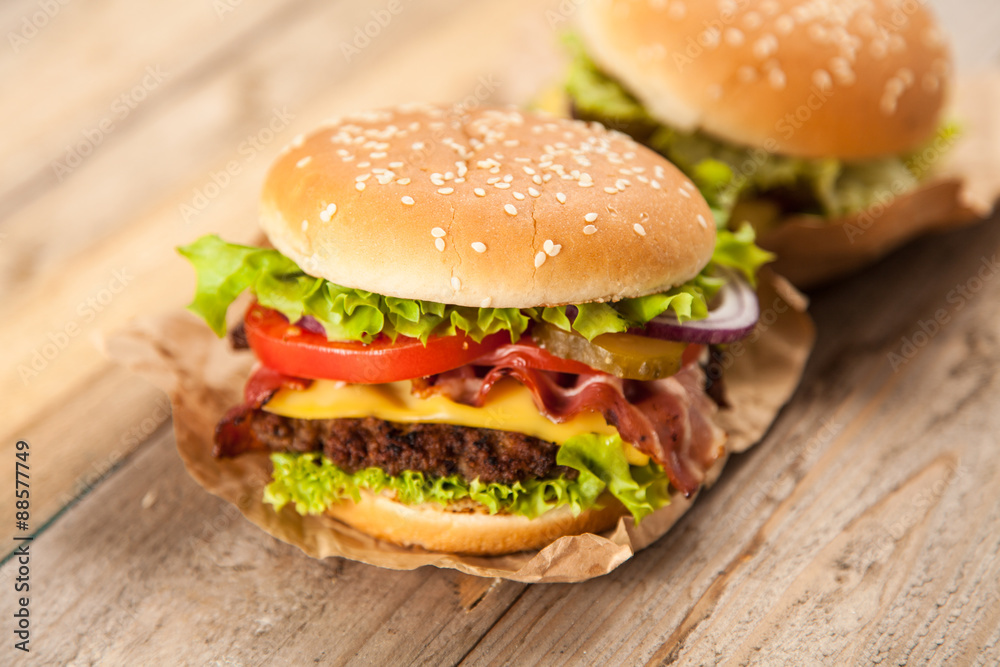 Delicious hamburger Delicious hamburger