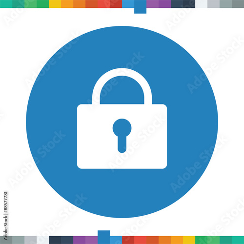Flat lock icon in a circle.