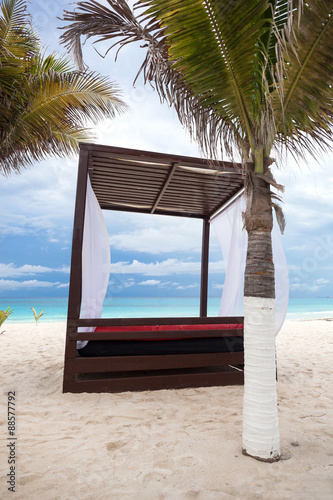 Modern wooden beach gazebo pavilion