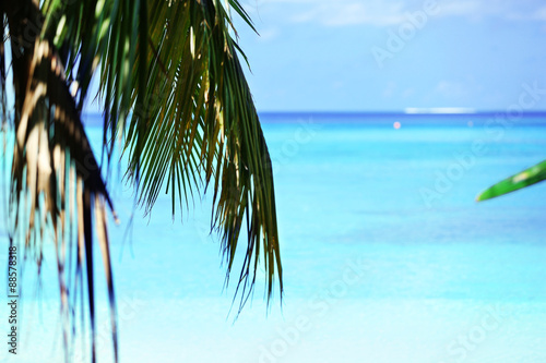 View of beautiful blue ocean water in resort