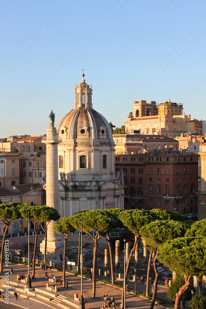Trajan's Column and Santa Maria di Loreto, Rome