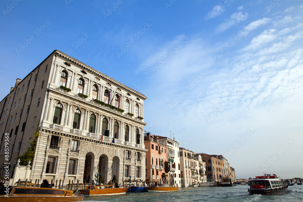 Beautiful view of the Canal Grande in Venice. Venice is one of the most popular tourist destinations in the world