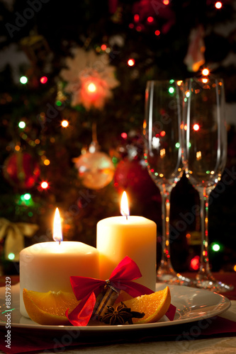 Christmas decoration on dining table © photopixel